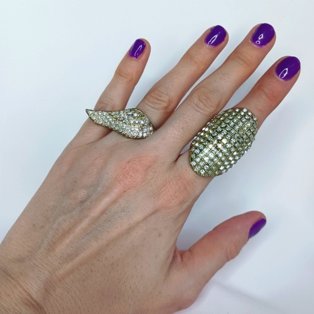 Gold Rhinestone Ring Set.